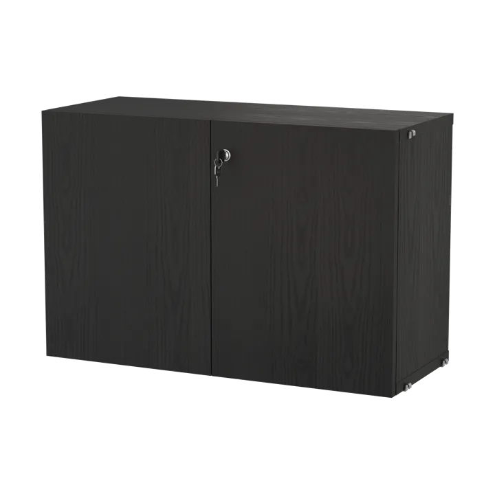 String cabinet with lock - Black stained ash - String