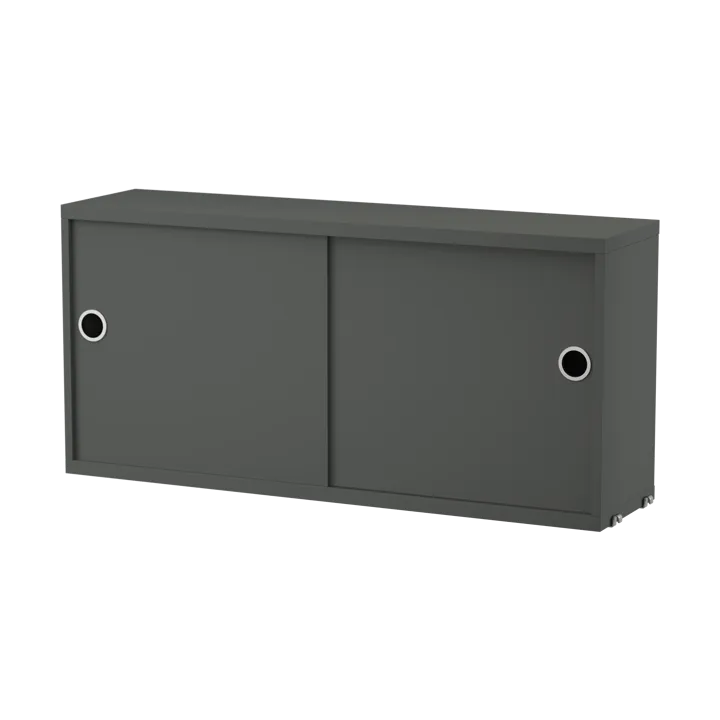 String cabinet with sliding door - Dark grey, 78x20 cm - String