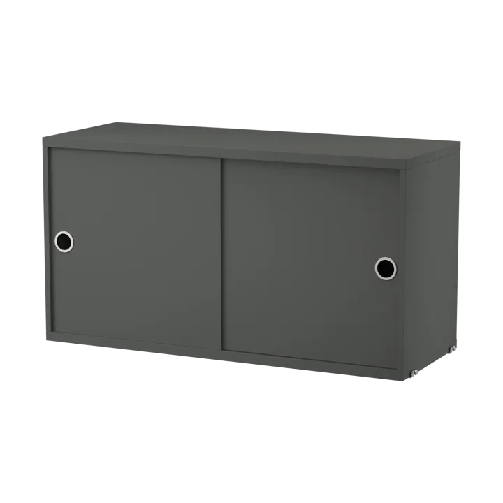 String cabinet with sliding door - Dark grey, 78x30 cm - String