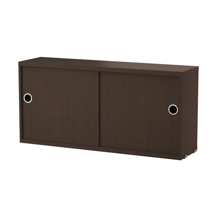 String cabinet with sliding door - Dark oak, 78x20 cm - String
