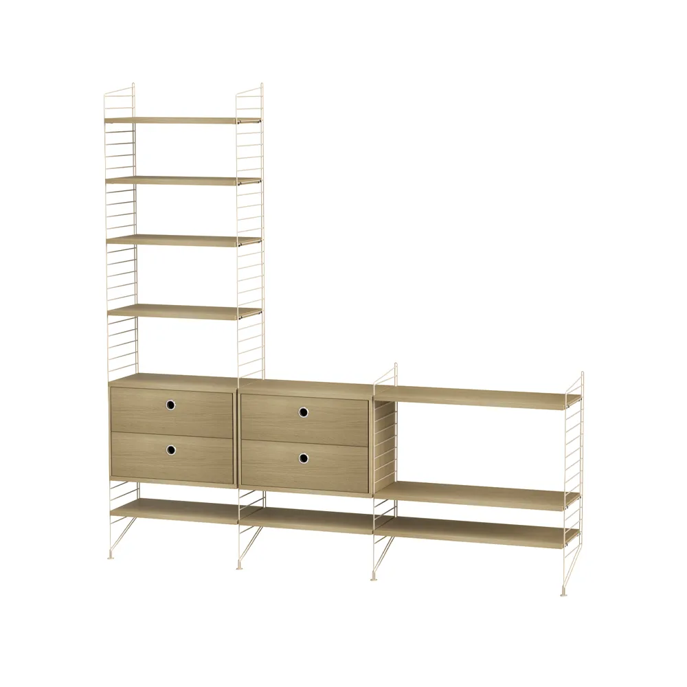 String living room oak & beige - Combination J,  String