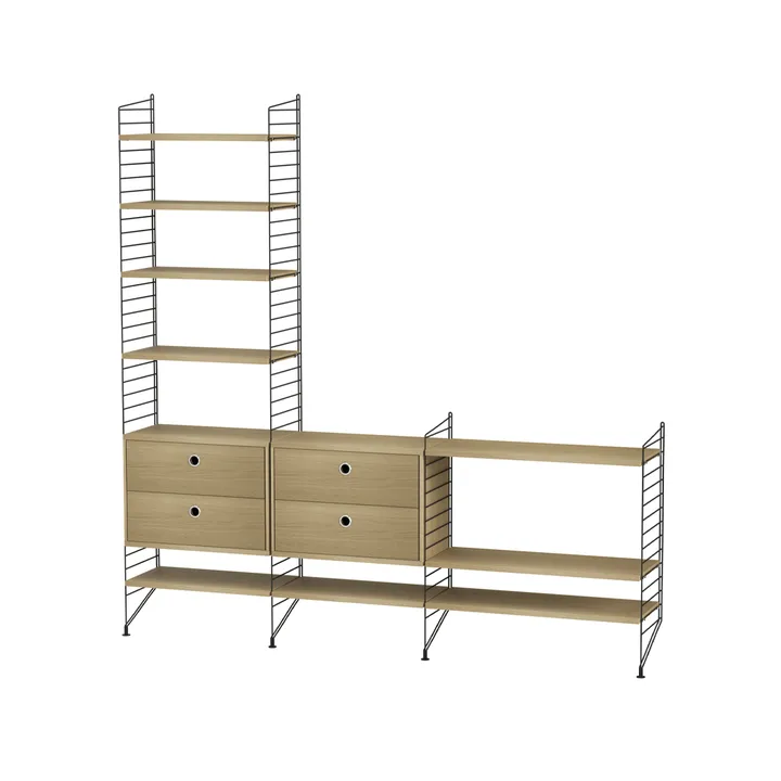 String living room oak & black - Combination J - String