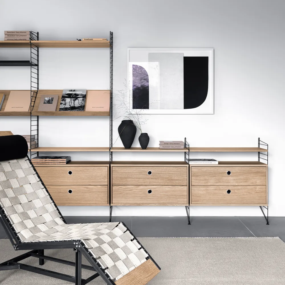 String living room oak & black - Combination K,  String