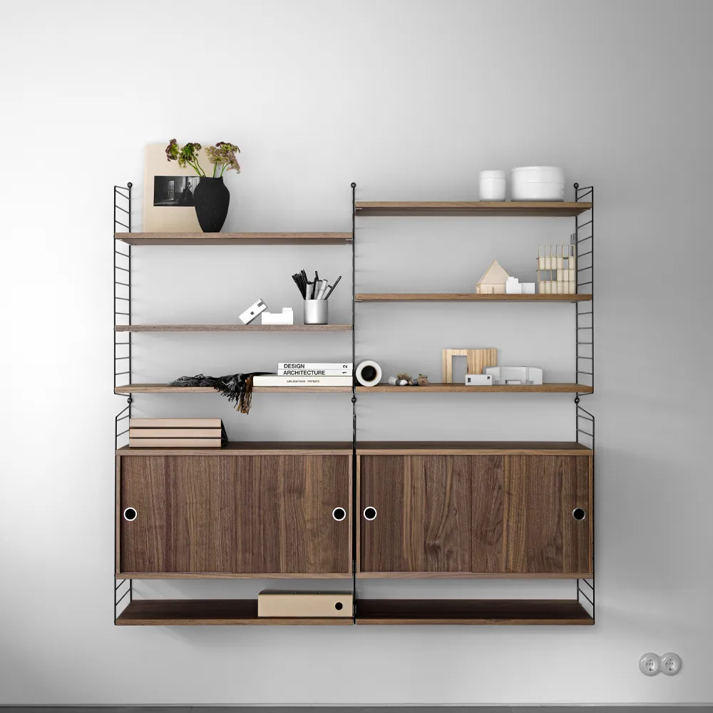 String living room walnut & black - Combination I,  String