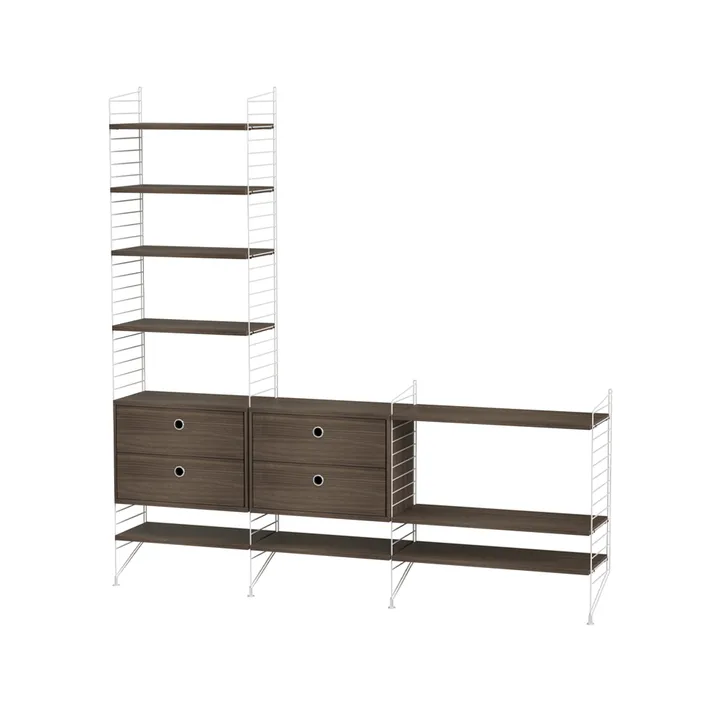 String living room walnut & white - Combination J - String