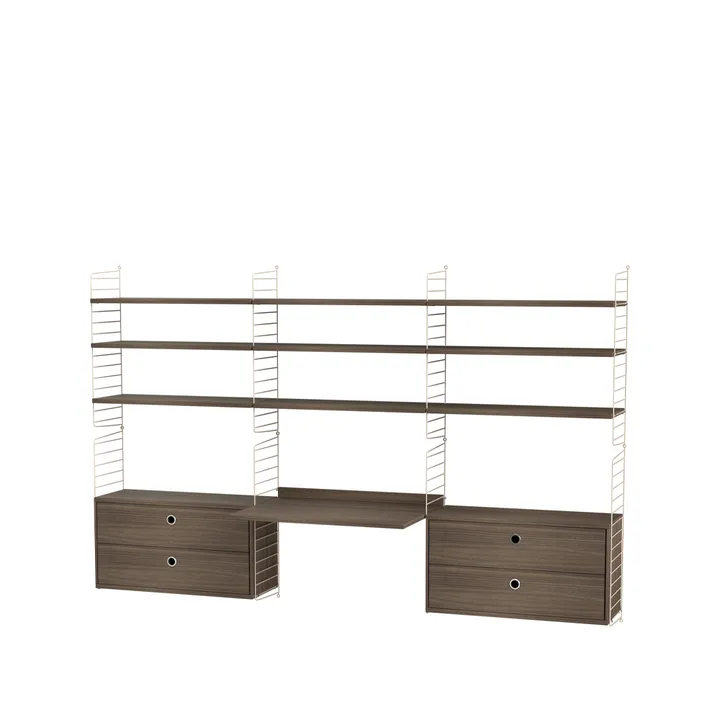 String office walnut & beige - Combination F - String