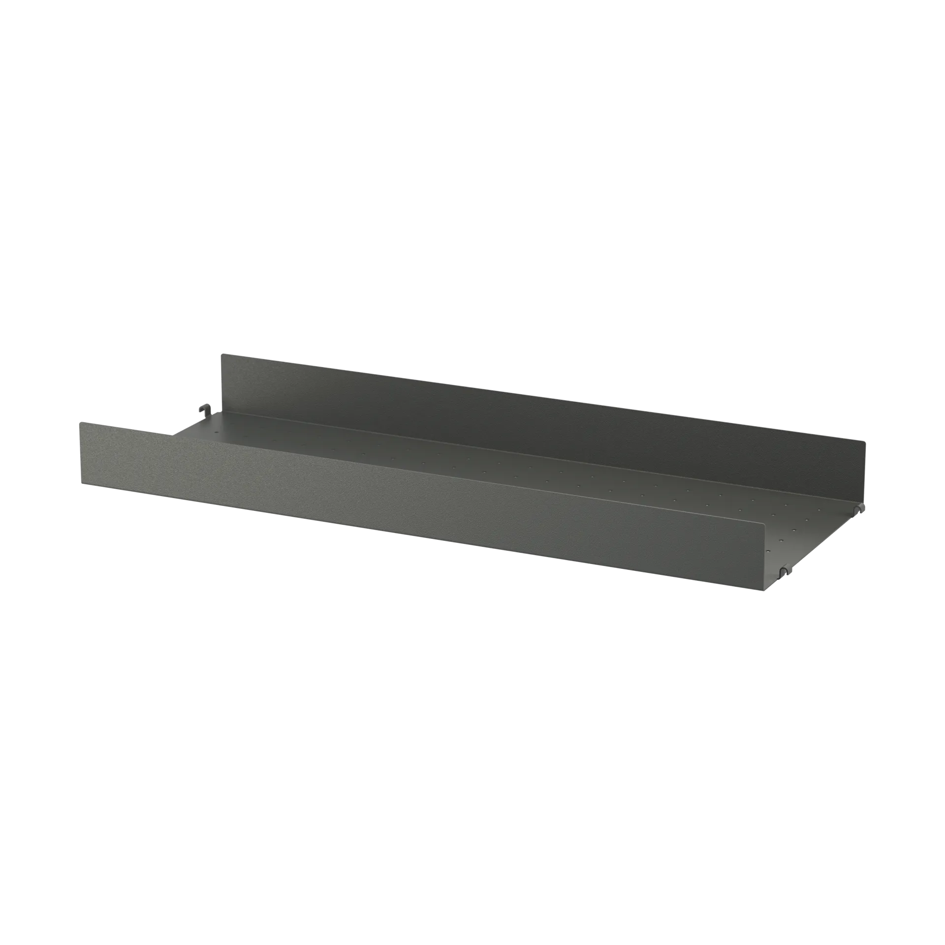 String shelf metal, Dark grey, 78x30 cm, high edge String