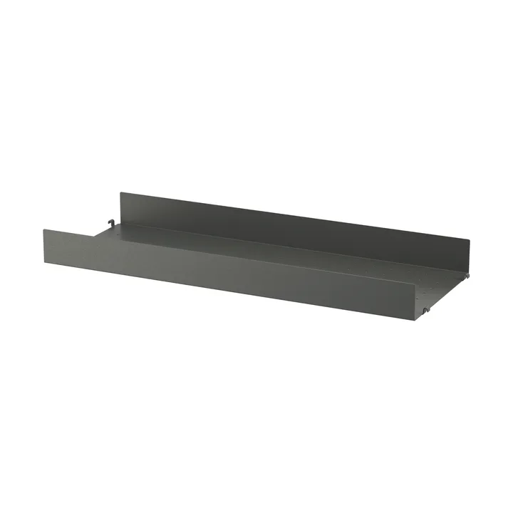 String shelf metal - Dark grey, 78x30 cm, high edge - String