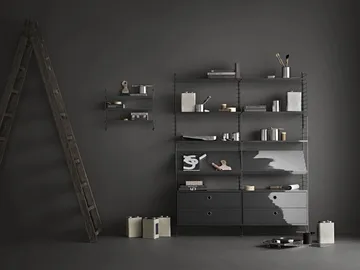String wall panels - Dark grey, 75x20 cm, 1-pack - String