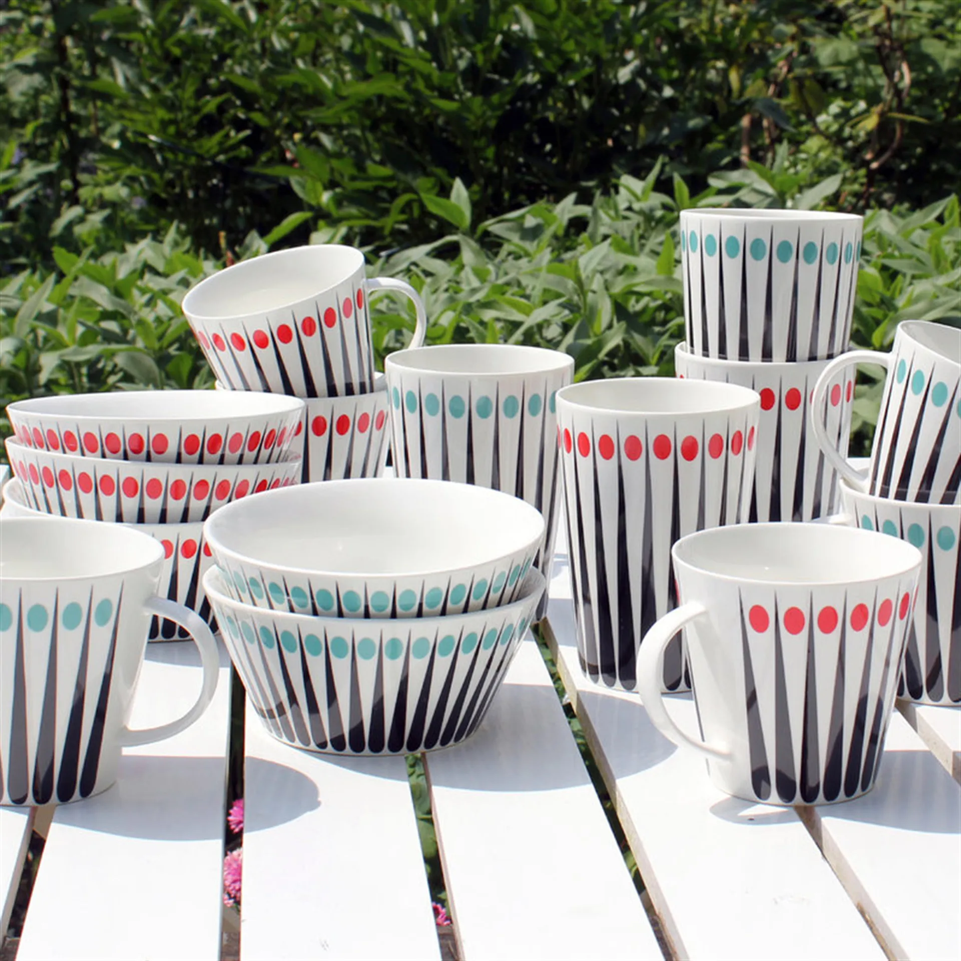 Amanda mug, white-aqua Superliving