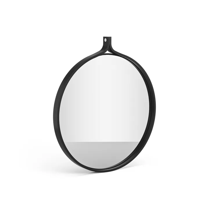 Comma Mirror round Ø52 cm - Ash black oiled - Swedese