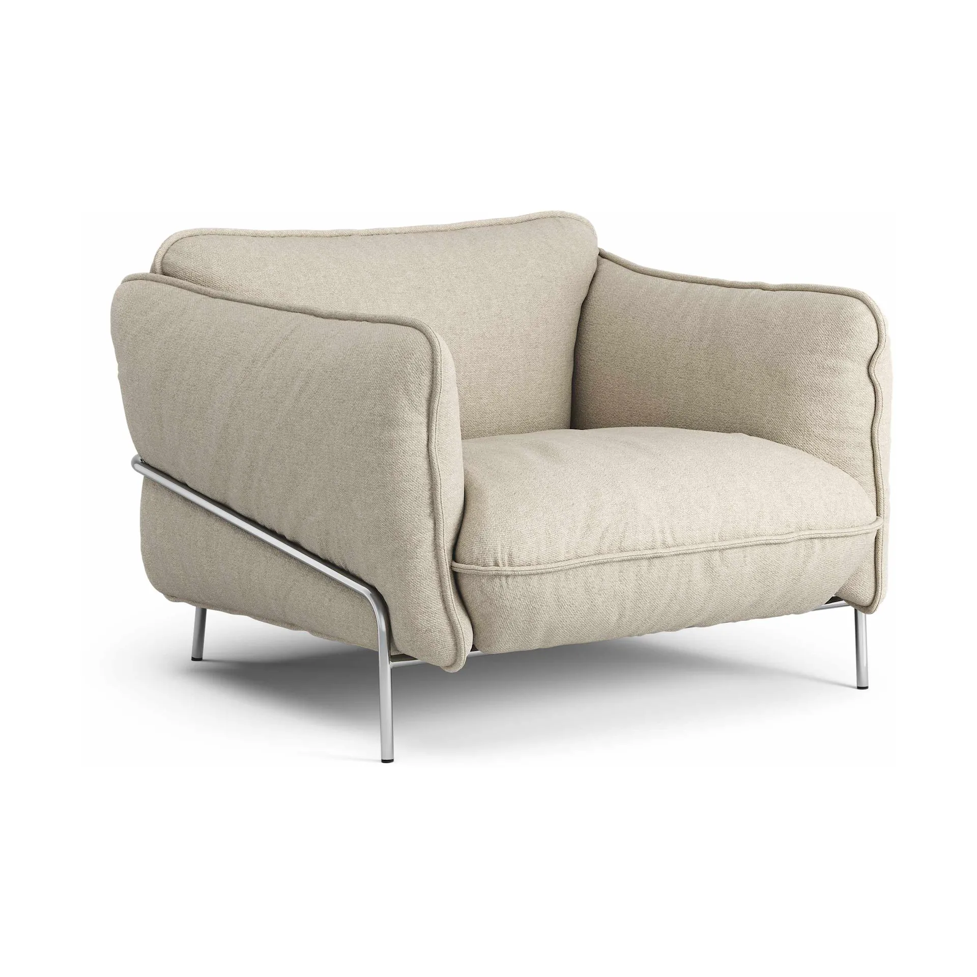 Continental armchair, Sealife Dark beige/white-chromed steel Swedese