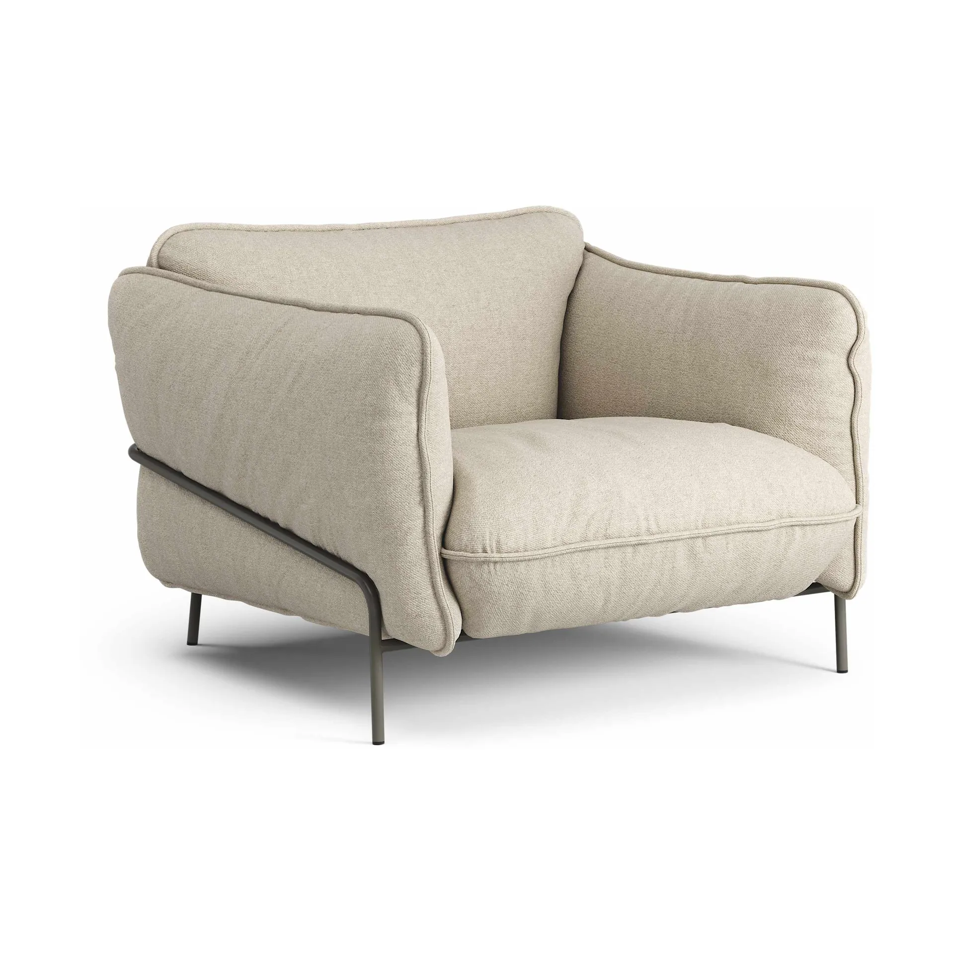 Continental armchair, Sealife Dark beige/white-orkangrå Swedese