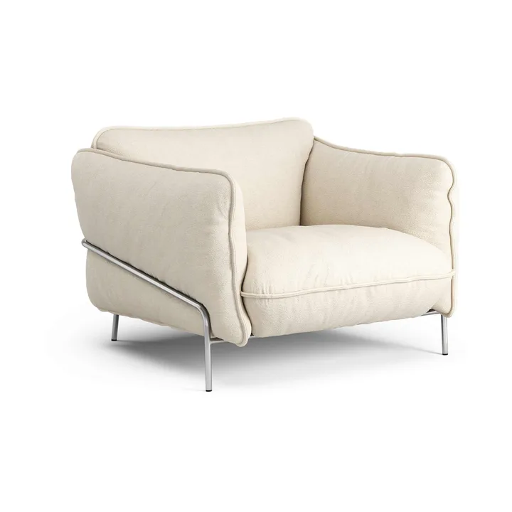 Continental armchair - Sealife Light beige/white-chromed steel - Swedese