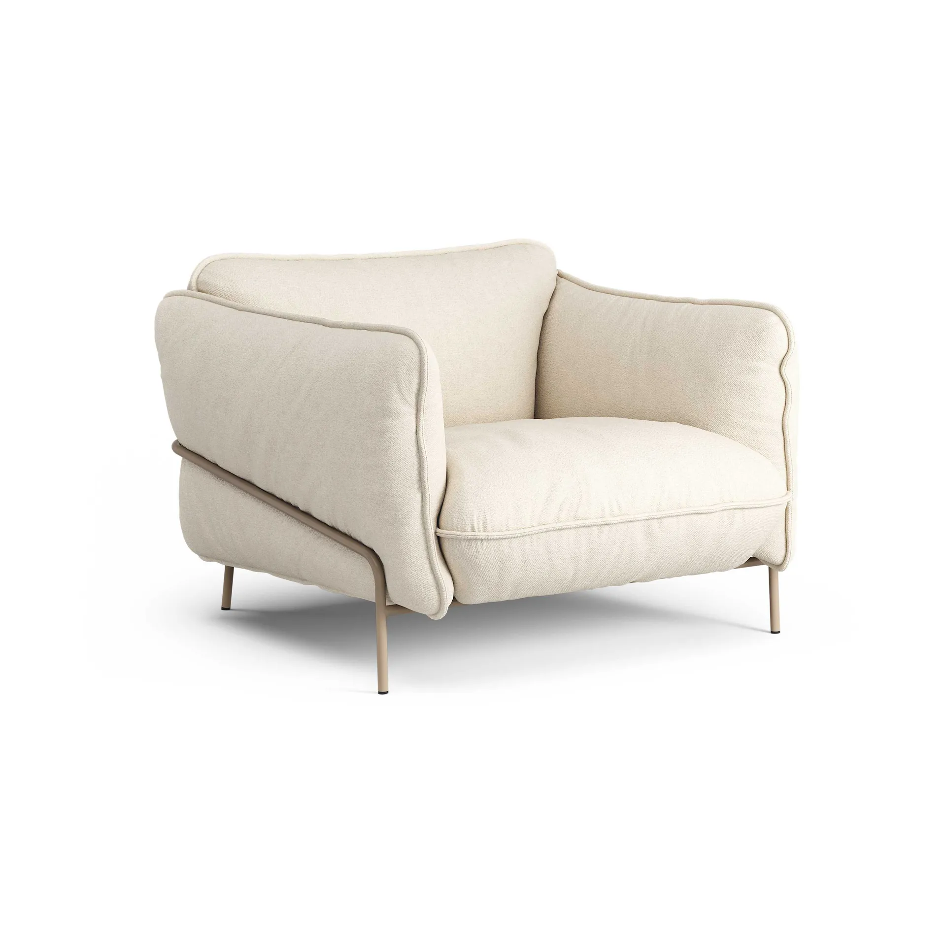 Continental armchair, Sealife Light beige/white-nutmeg Swedese