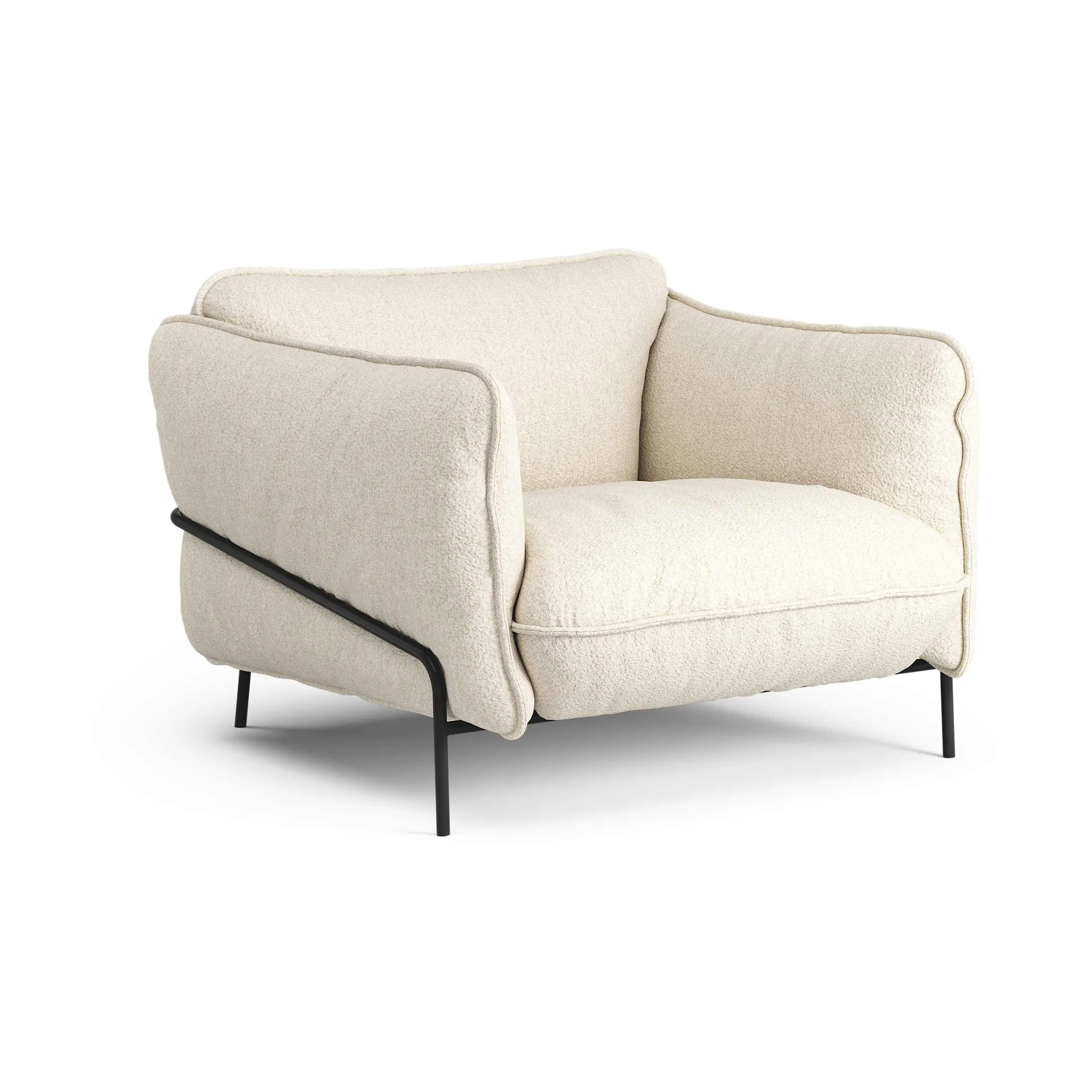 Continental armchair, Wave Champagne-black lacquered steel Swedese