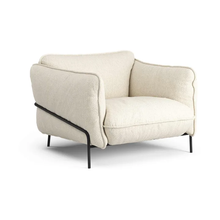 Continental armchair - Wave Champagne-black lacquered steel - Swedese
