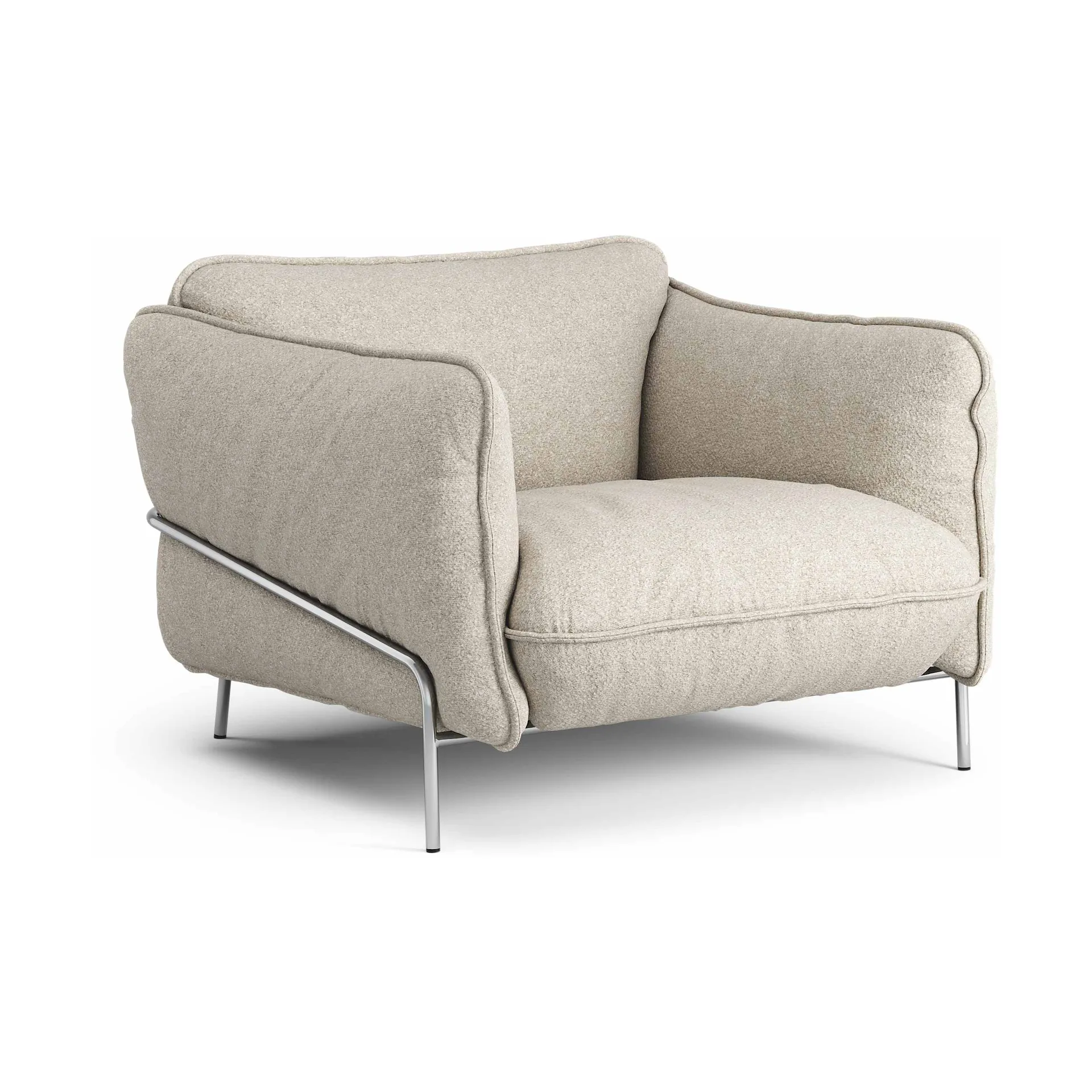 Continental armchair, Wave Sand-chromed steel Swedese