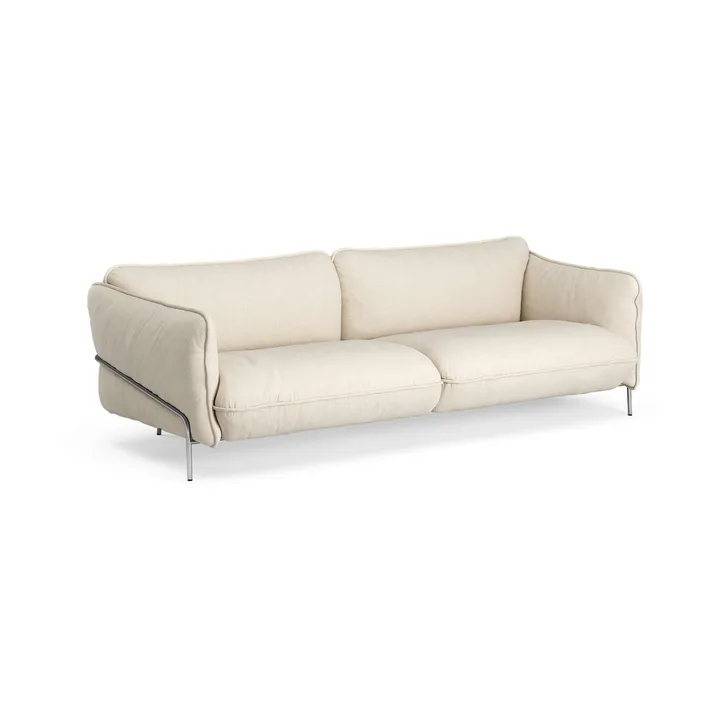 Continental sofa - Sealife Light beige/white-chromed steel - Swedese