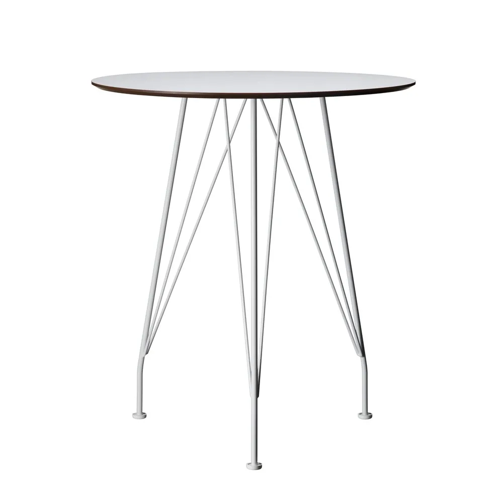Desirée café table, White, ø64cm, white lacquered base Swedese