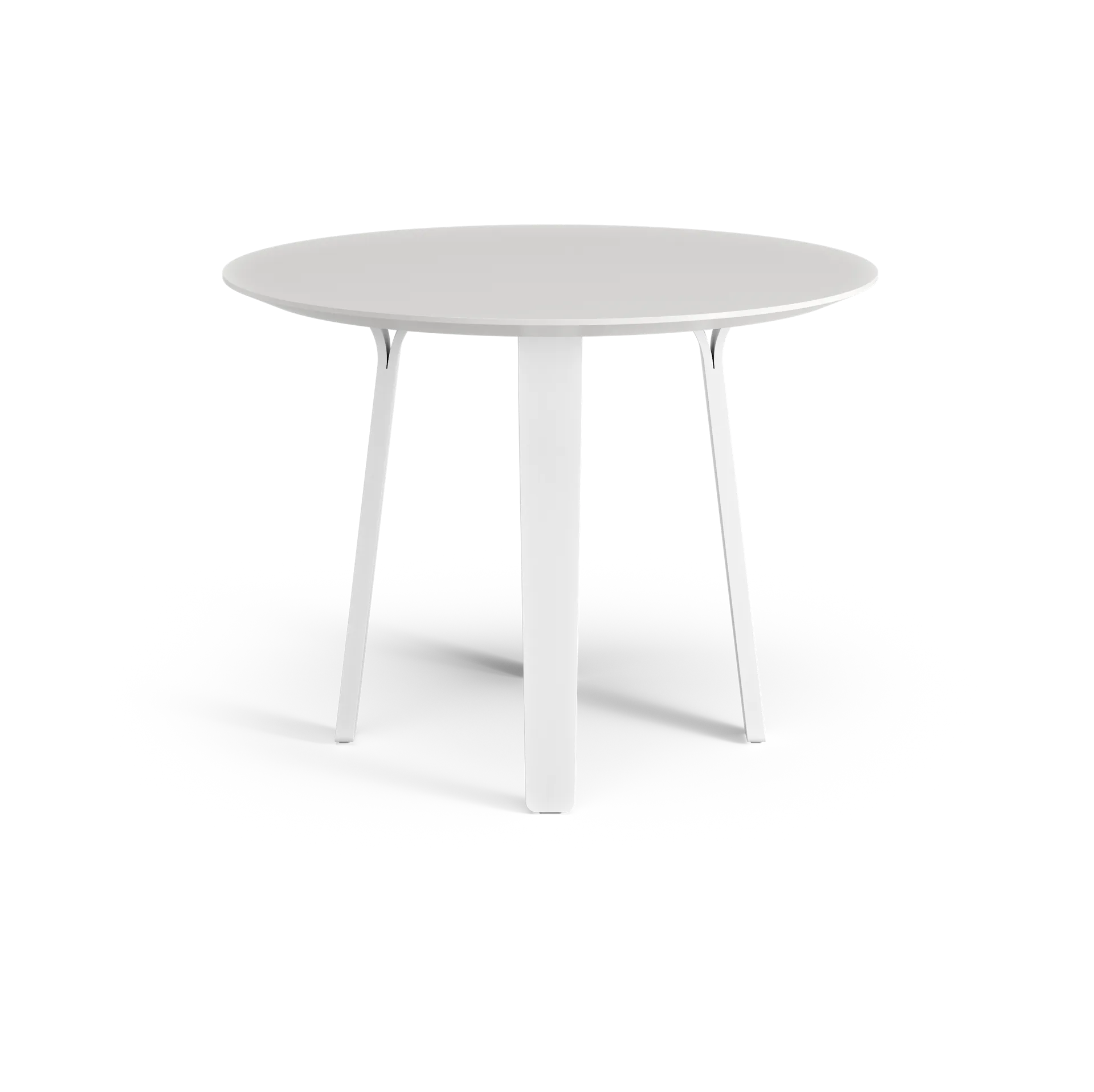 Divido dining table, White. ø95cm. White glazed ash leg Swedese