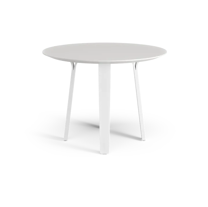 Divido dining table - White. ø95cm. White glazed ash leg - Swedese