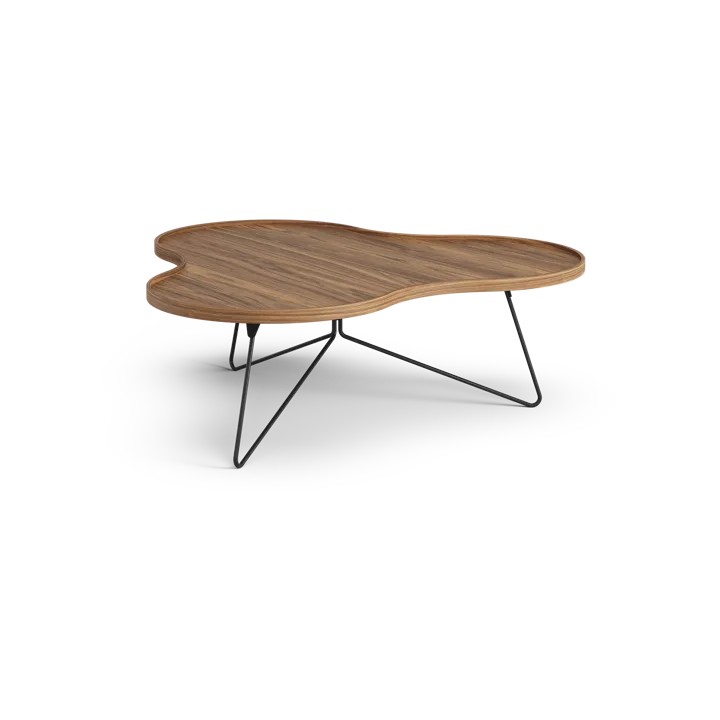 Flower mono table Special Edition 107x114 cm - H39 cm-lacquered walnut-black lacquered steel - Swedese