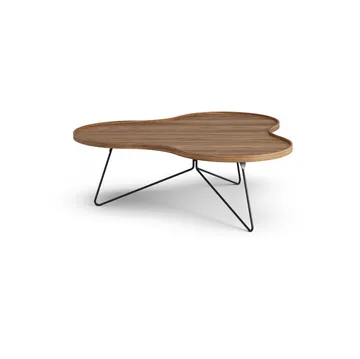 Flower mono table Special Edition 107x114 cm - H39 cm-lacquered walnut-black lacquered steel - Swedese