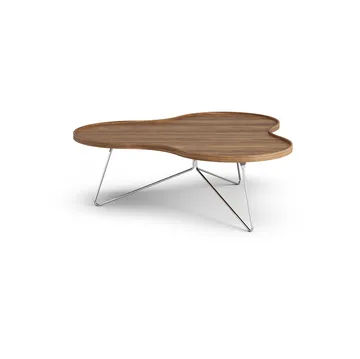 Flower mono table Special Edition 107x114 cm - H39 cm-lacquered walnut-chromed steel - Swedese