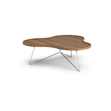 Flower mono table Special Edition 107x114 cm - H39 cm-lacquered walnut-chromed steel - Swedese