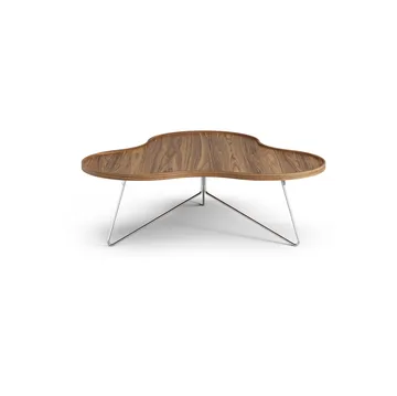 Flower mono table Special Edition 107x114 cm - H39 cm-lacquered walnut-chromed steel - Swedese
