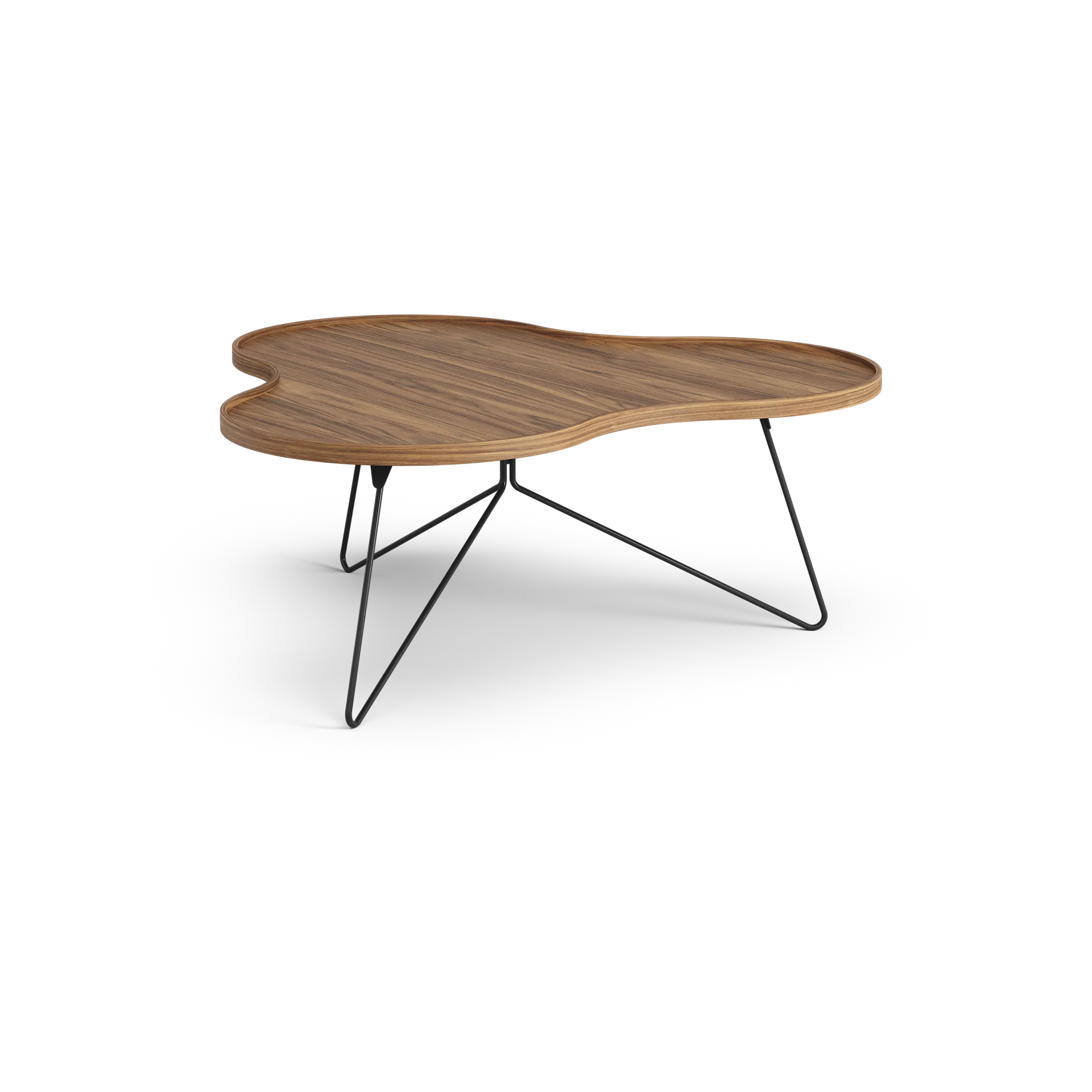 Flower mono table Special Edition 107x114 cm, H45 cm-lacquered walnut-black lacquered steel Swedese