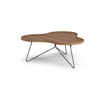 Flower mono table Special Edition 107x114 cm - H45 cm-lacquered walnut-black lacquered steel - Swedese