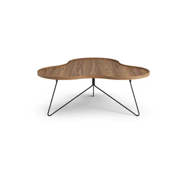 Flower mono table Special Edition 107x114 cm - H45 cm-lacquered walnut-black lacquered steel - Swedese