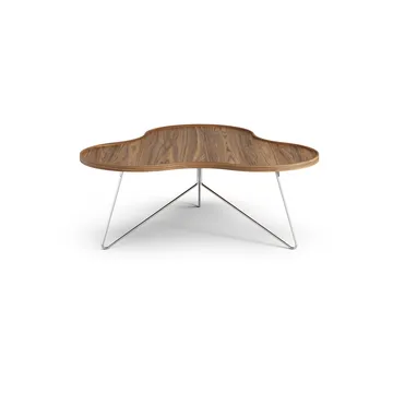 Flower mono table Special Edition 107x114 cm - H45 cm-lacquered walnut-chromed steel - Swedese