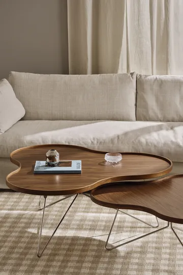 Flower mono table Special Edition 107x114 cm - H45 cm-lacquered walnut-chromed steel - Swedese