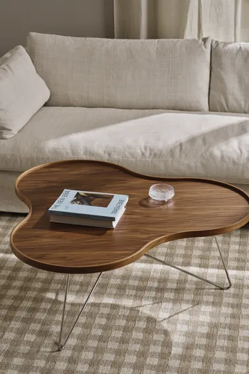 Flower mono table Special Edition 107x114 cm - H45 cm-lacquered walnut-chromed steel - Swedese