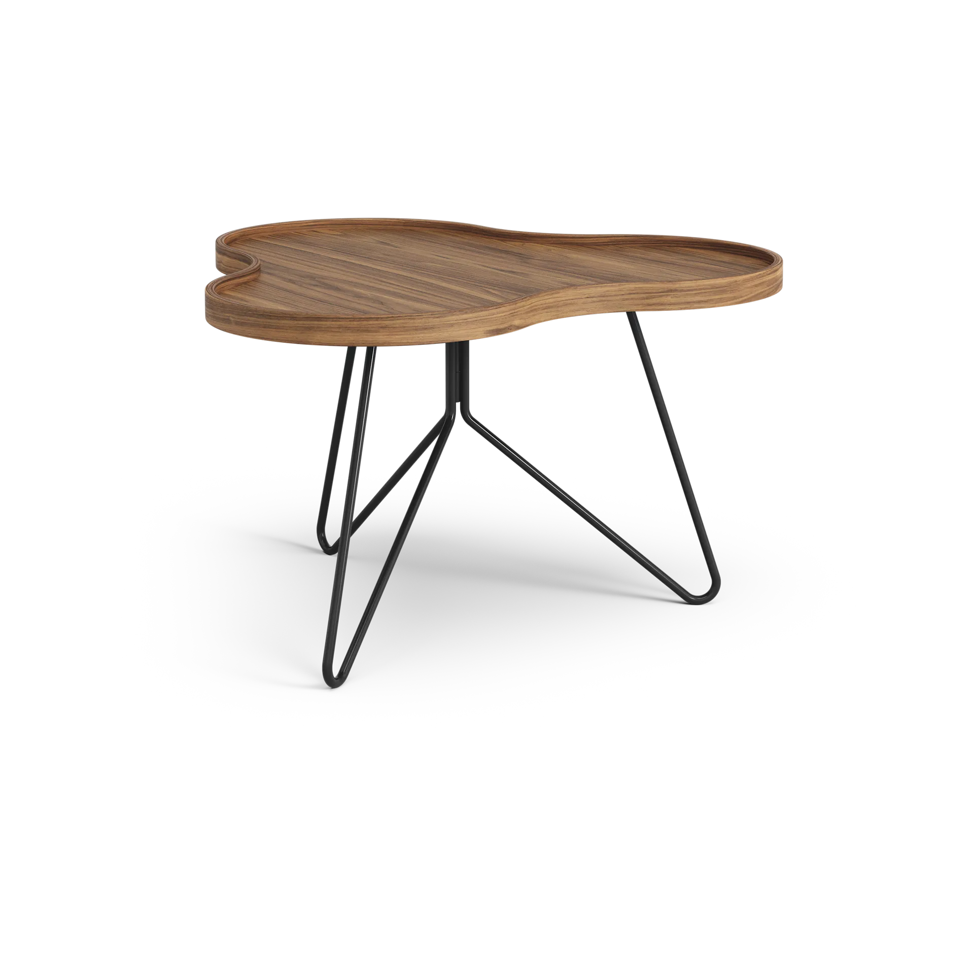 Flower mono table Special Edition 62x66 cm, H39 cm-lacquered walnut-black lacquered steel Swedese