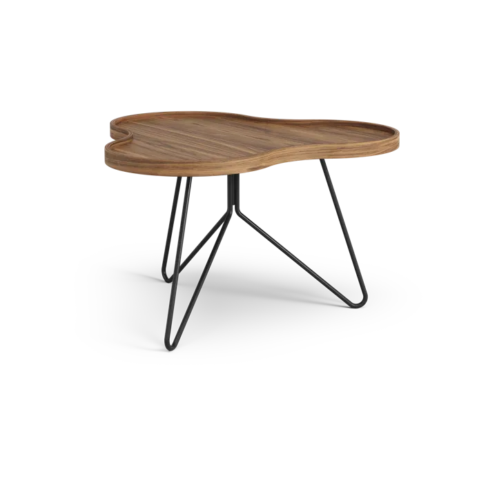 Flower mono table Special Edition 62x66 cm - H39 cm-lacquered walnut-black lacquered steel - Swedese