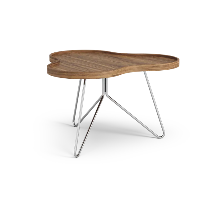 Flower mono table Special Edition 62x66 cm - H39 cm-lacquered walnut-chromed steel - Swedese