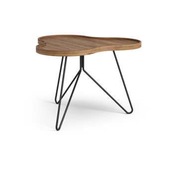Flower mono table Special Edition 62x66 cm - H45 cm-lacquered walnut-black lacquered steel - Swedese