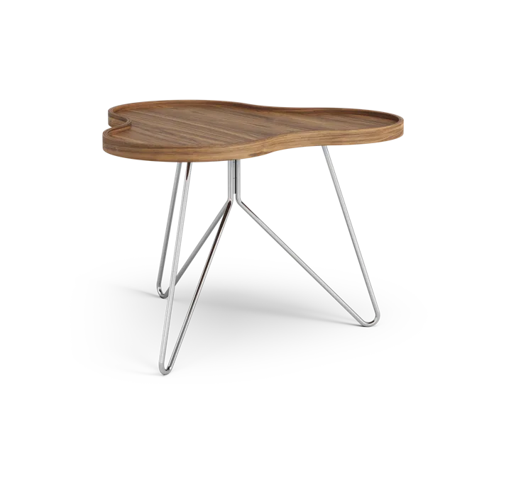 Flower mono table Special Edition 62x66 cm - H45 cm-lacquered walnut-chromed steel - Swedese