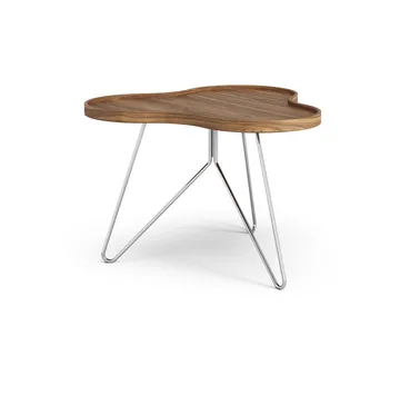 Flower mono table Special Edition 62x66 cm - H45 cm-lacquered walnut-chromed steel - Swedese
