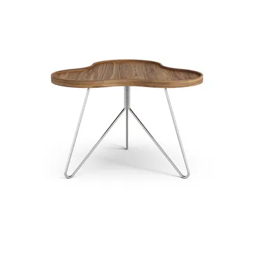 Flower mono table Special Edition 62x66 cm - H45 cm-lacquered walnut-chromed steel - Swedese
