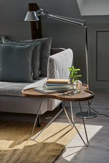 Flower mono table Special Edition 62x66 cm - H45 cm-lacquered walnut-chromed steel - Swedese