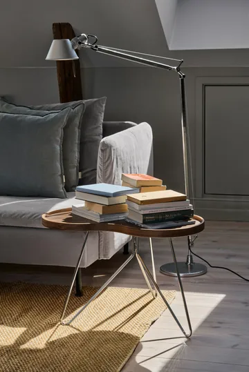 Flower mono table Special Edition 62x66 cm - H45 cm-lacquered walnut-chromed steel - Swedese
