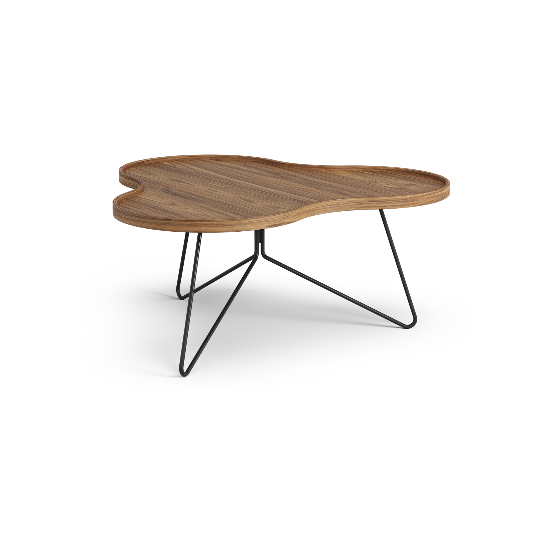 Flower mono table Special Edition 84x90 cm, H39 cm-lacquered walnut-black lacquered steel Swedese