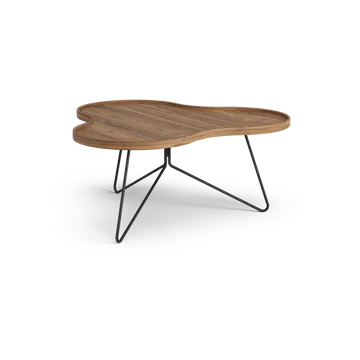 Flower mono table Special Edition 84x90 cm - H39 cm-lacquered walnut-black lacquered steel - Swedese