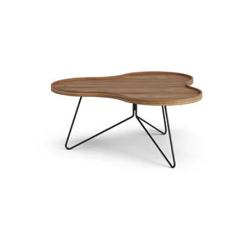 Flower mono table Special Edition 84x90 cm - H39 cm-lacquered walnut-black lacquered steel - Swedese