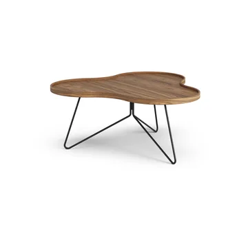 Flower mono table Special Edition 84x90 cm - H39 cm-lacquered walnut-black lacquered steel - Swedese